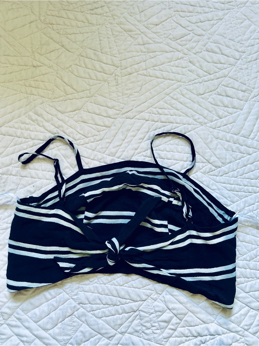 Lulus "Coastal Living" navy blue and white striped two-piece set - Picture 6 of 6